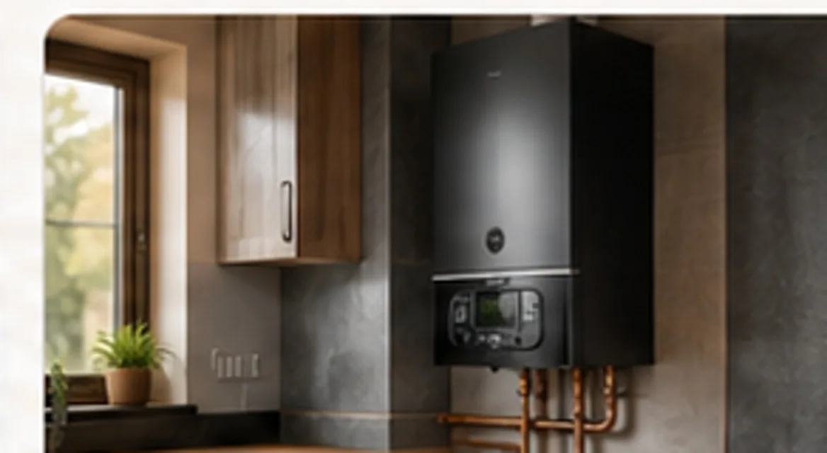 Wall-mounted boiler in a home